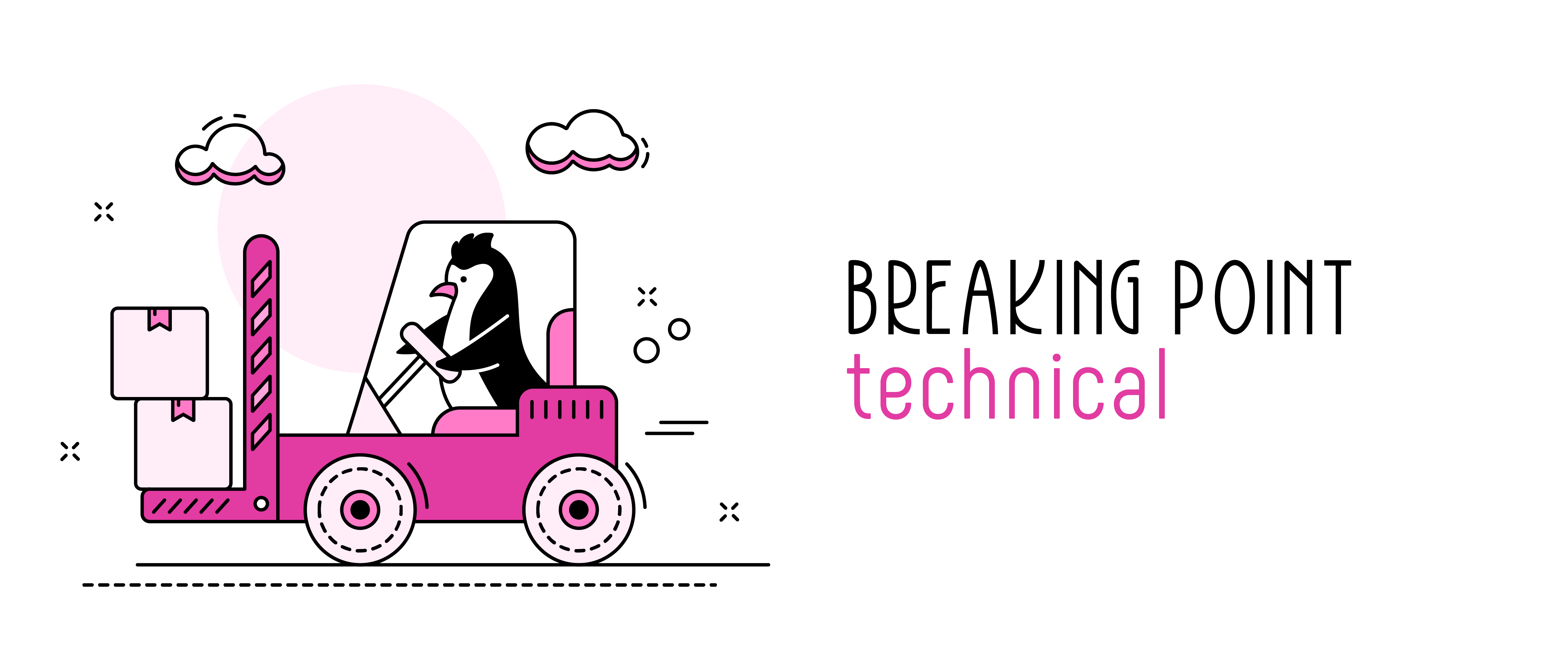 24-25 Technical - Breaking Point Logo of Penguin driving a forklift